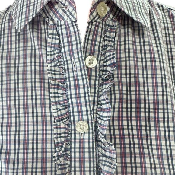 Vineyard Vines Ruffled Oxford Size 2 in a Blue & Pink Tartan EUC - Picture 5 of 7